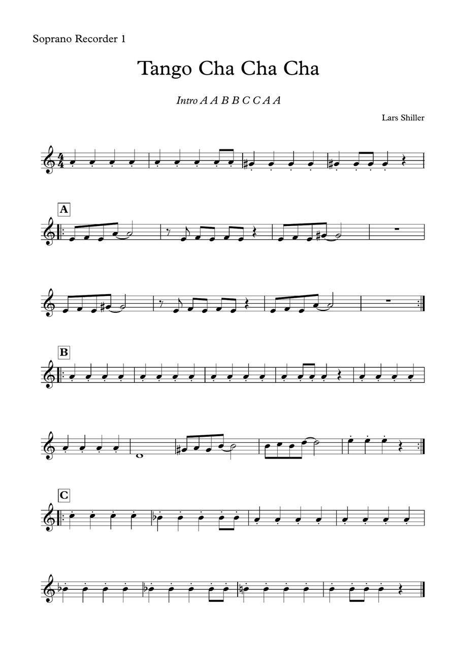 Tango Cha Cha Cha Recorder scores gallery preview page 2