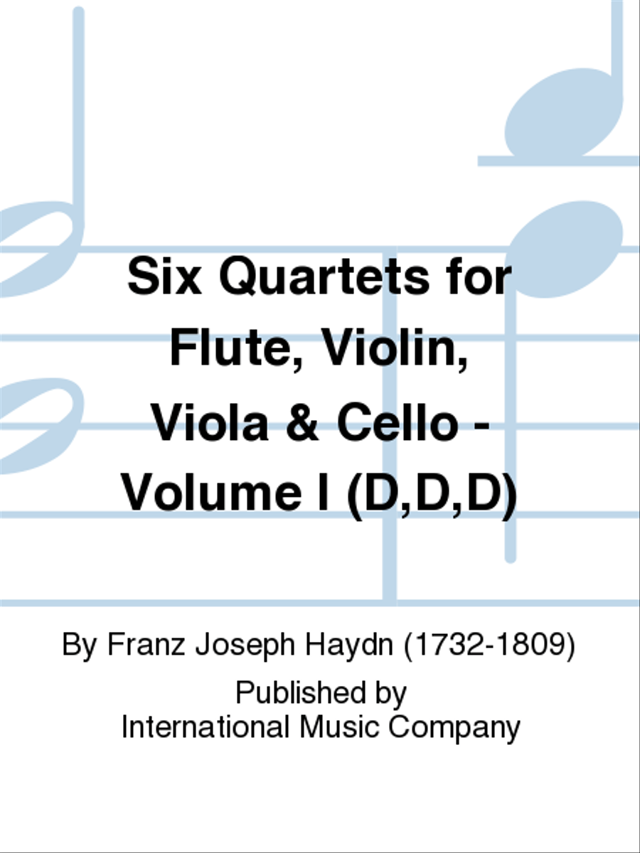 Six Quartets For Flute, Violin, Viola & Cello: Volume I (D,D,D) Flute scores gallery preview page 1