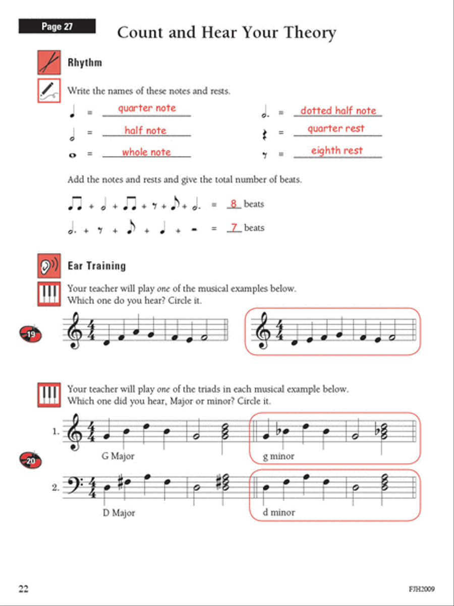 Write, Play, and Hear Your Theory Every Day Answer Key, Book 2 Piano Method scores gallery preview page 3