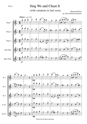 Sing we and chant it (with variations) for flute quintet