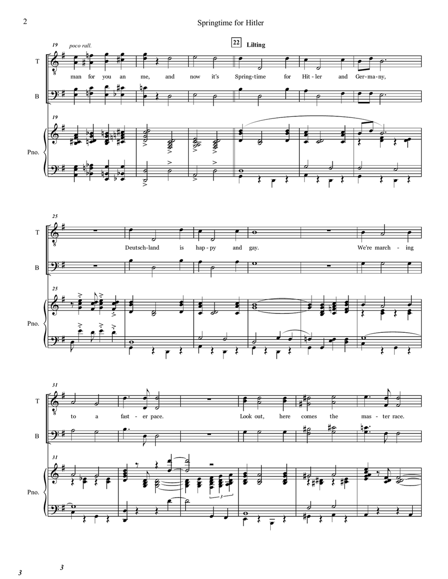 Springtime For Hitler TTBB scores gallery preview page 2