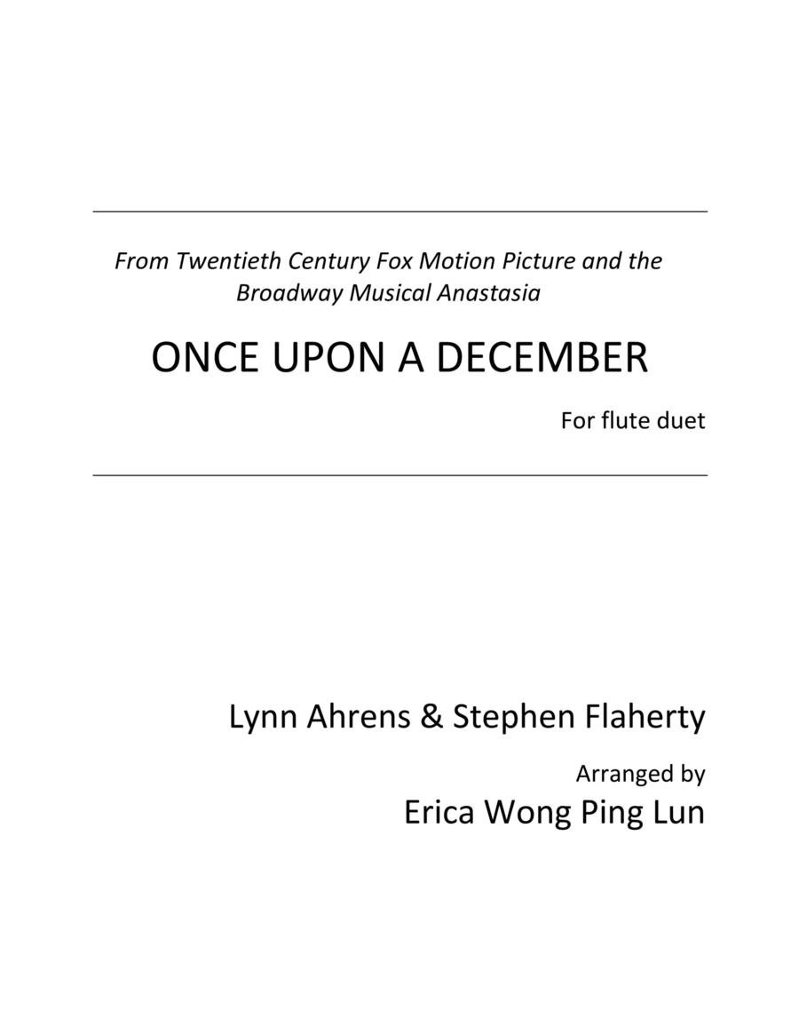 Once Upon A December Flute Duet scores gallery preview page 1