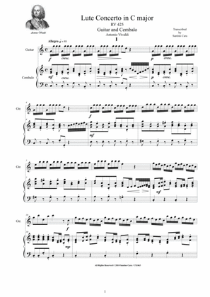 Vivaldi - Lute Concerto in C major RV 425 for Guitar and Cembalo (or Piano)