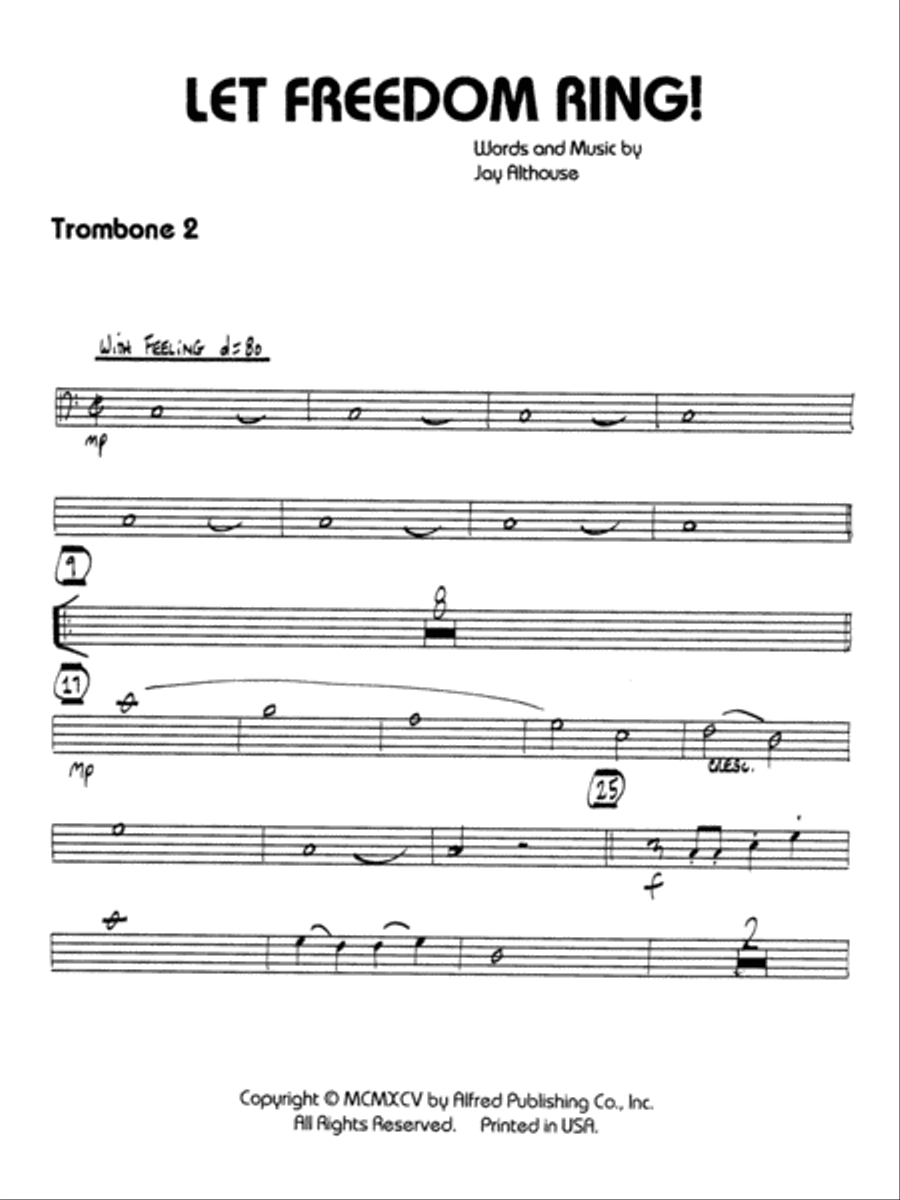 Let Freedom Ring!: 2nd Trombone Trombone scores gallery preview page 1