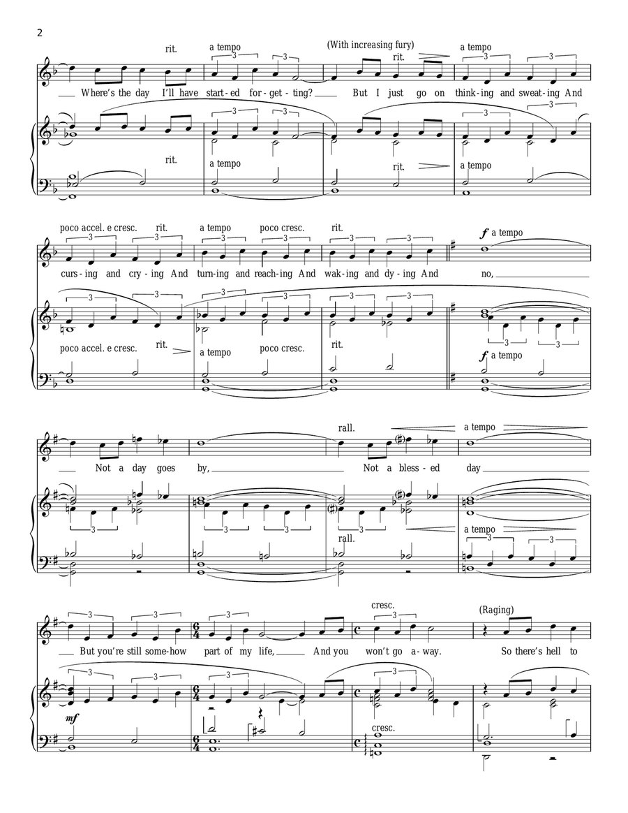 Not A Day Goes By Piano, Vocal scores gallery preview page 2