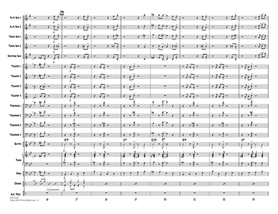 Crazy Little Thing Called Love - Full Score Jazz Ensemble scores gallery preview page 4