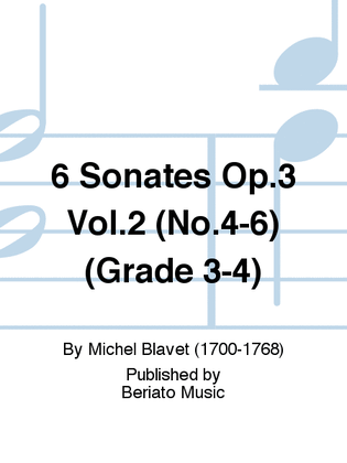 Book cover for 6 Sonates Op.3 Vol.2 (No.4-6) (Grade 3-4)