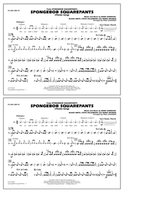 Spongebob Squarepants (Theme Song) (arr. Paul Lavender) - Snare Drum