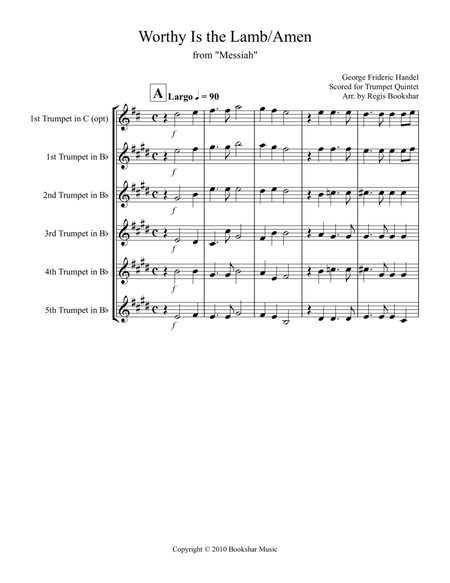 Worthy Is the Lamb That Was Slain/Amen (from "Messiah") (Trumpet Quintet)