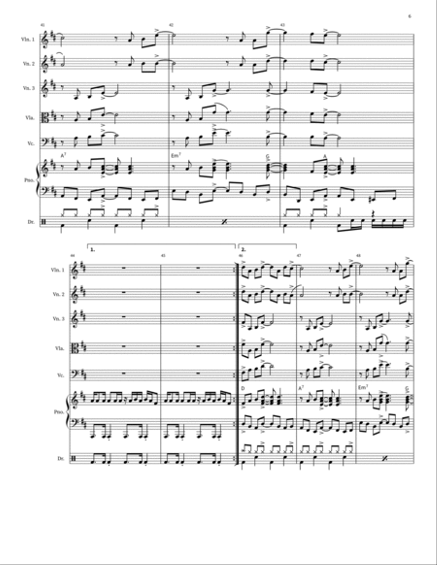 Come On Eileen Cello scores gallery preview page 6
