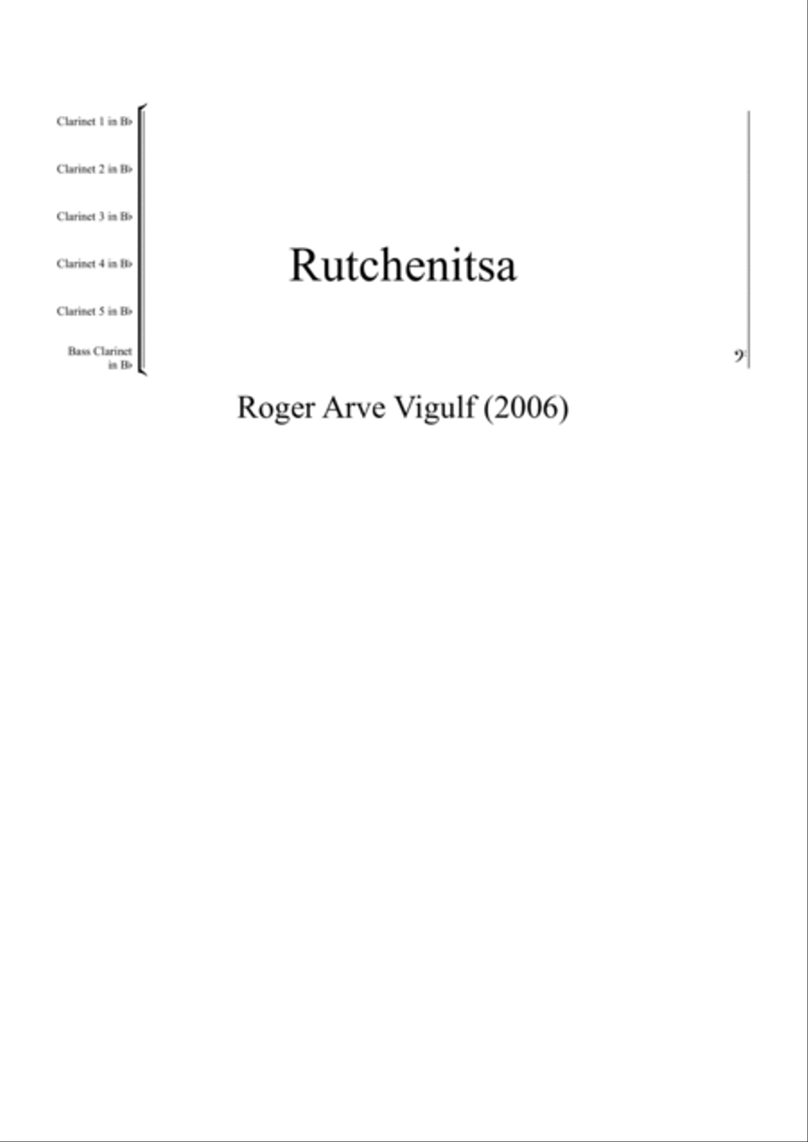 Ruchenitsa Clarinet Solo scores gallery preview page 1