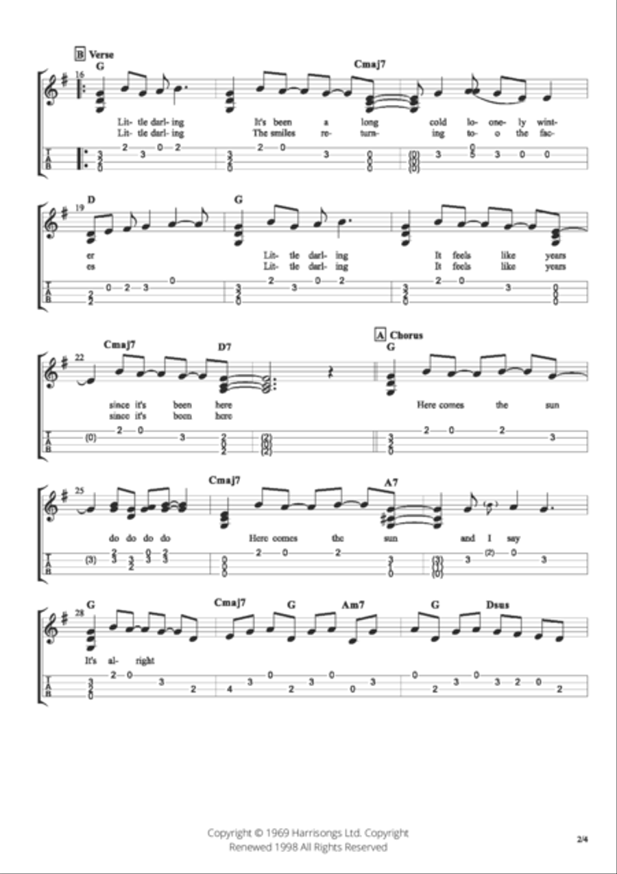 Here Comes The Sun Ukulele scores gallery preview page 2
