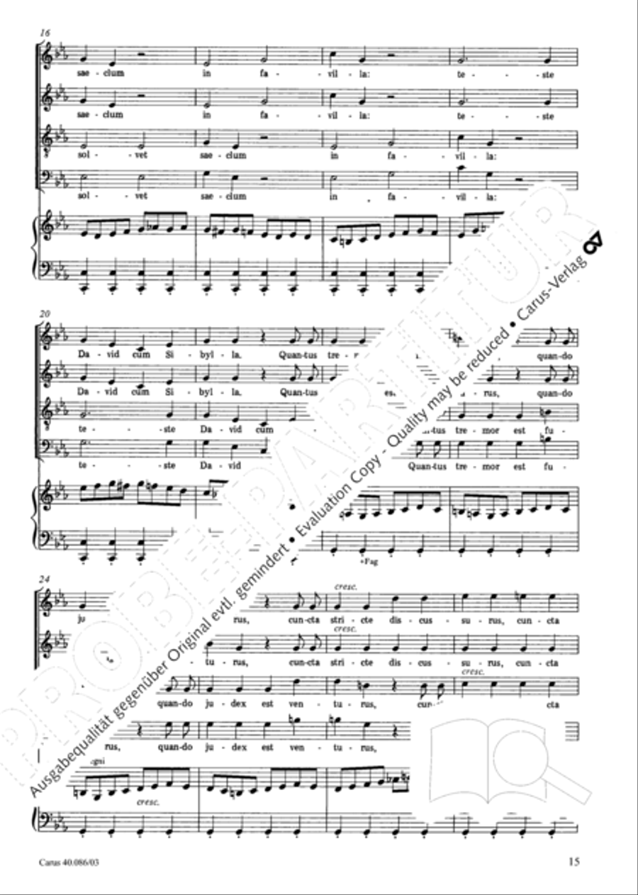 Requiem in C minor 4-Part scores gallery preview page 16