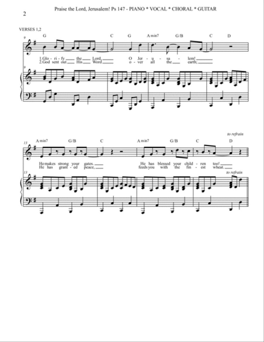 Praise the Lord, Jerusalem! (Psalm 147) Choir scores gallery preview page 2