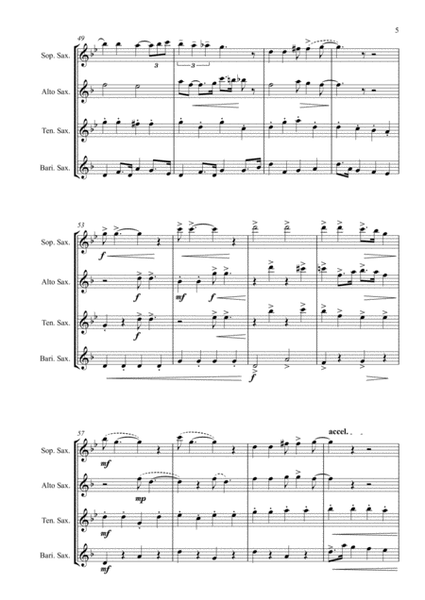 Go down, Moses! - african-american spiritual for saxophone quartet - Score and parts image number null