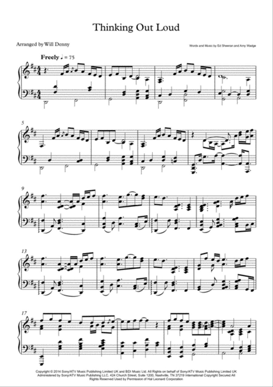 Thinking Out Loud Thinking Out Loud Small Ensemble scores gallery preview page 1