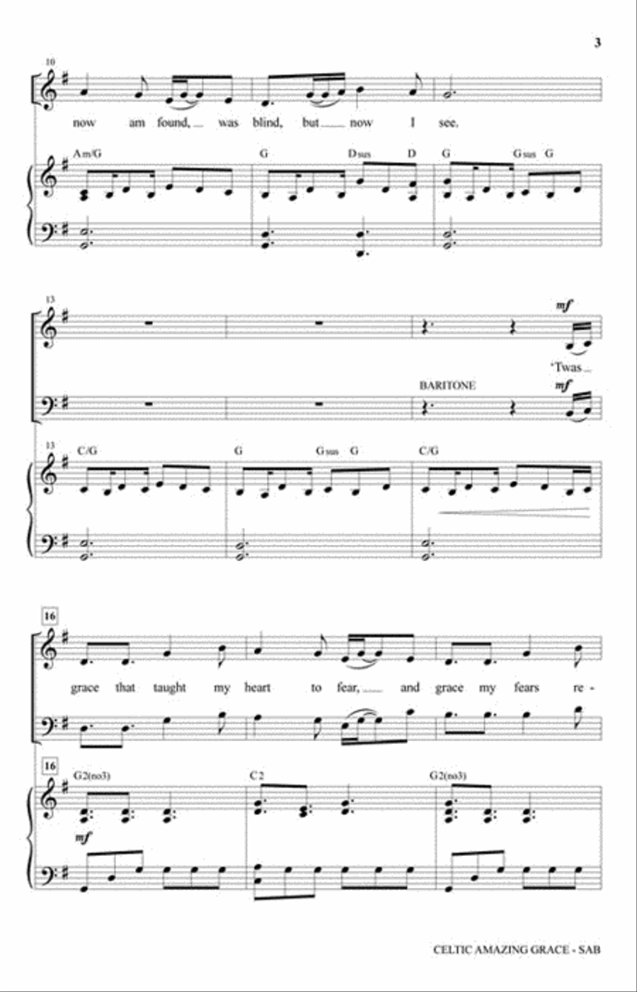 Celtic Amazing Grace Celtic Amazing Grace 3-Part scores gallery preview page 3