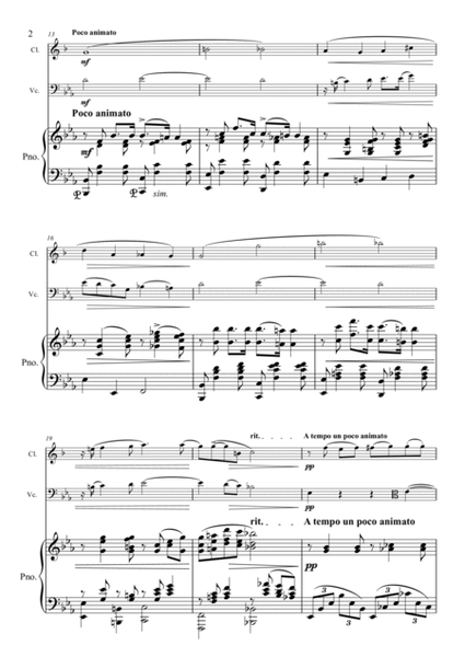 Rubinstein - Romance Op44 No1 - Clarinet, Cello & Piano