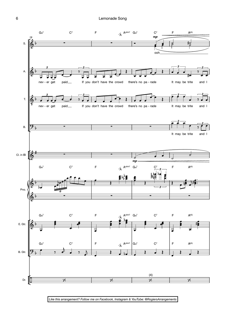 The Lemonade Song 4-Part scores gallery preview page 6
