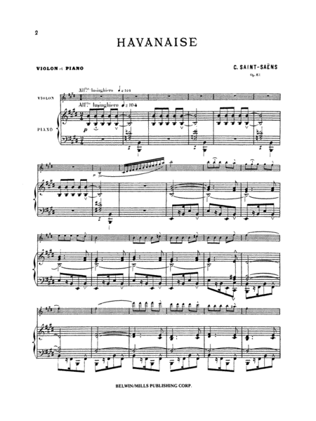 Saint-Saens: Havanaise, Op. 83 (Urtext)