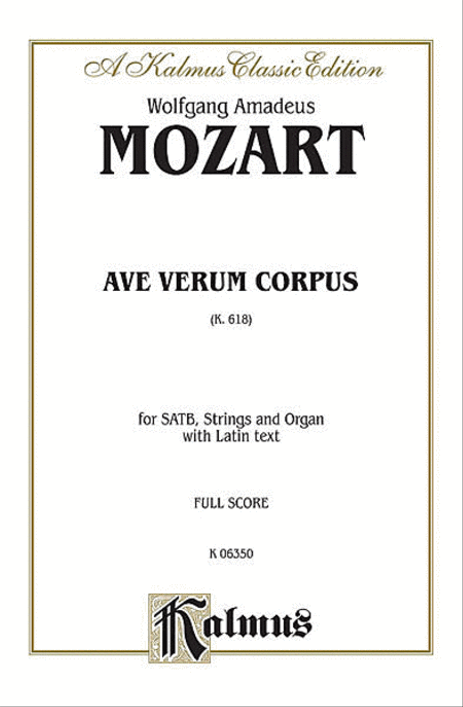 Ave Verum Corpus, K. 618 4-Part scores gallery preview page 1