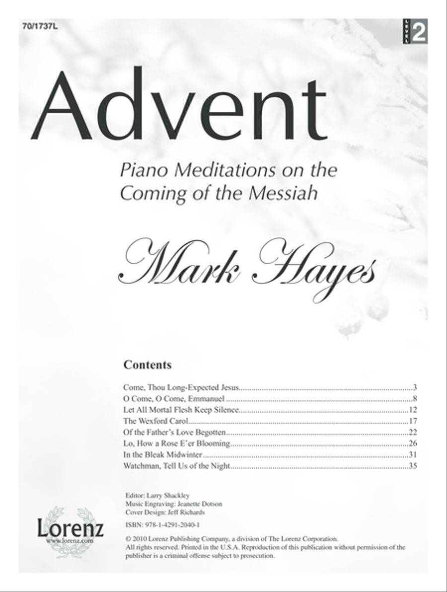 Advent Piano Solo scores gallery preview page 1