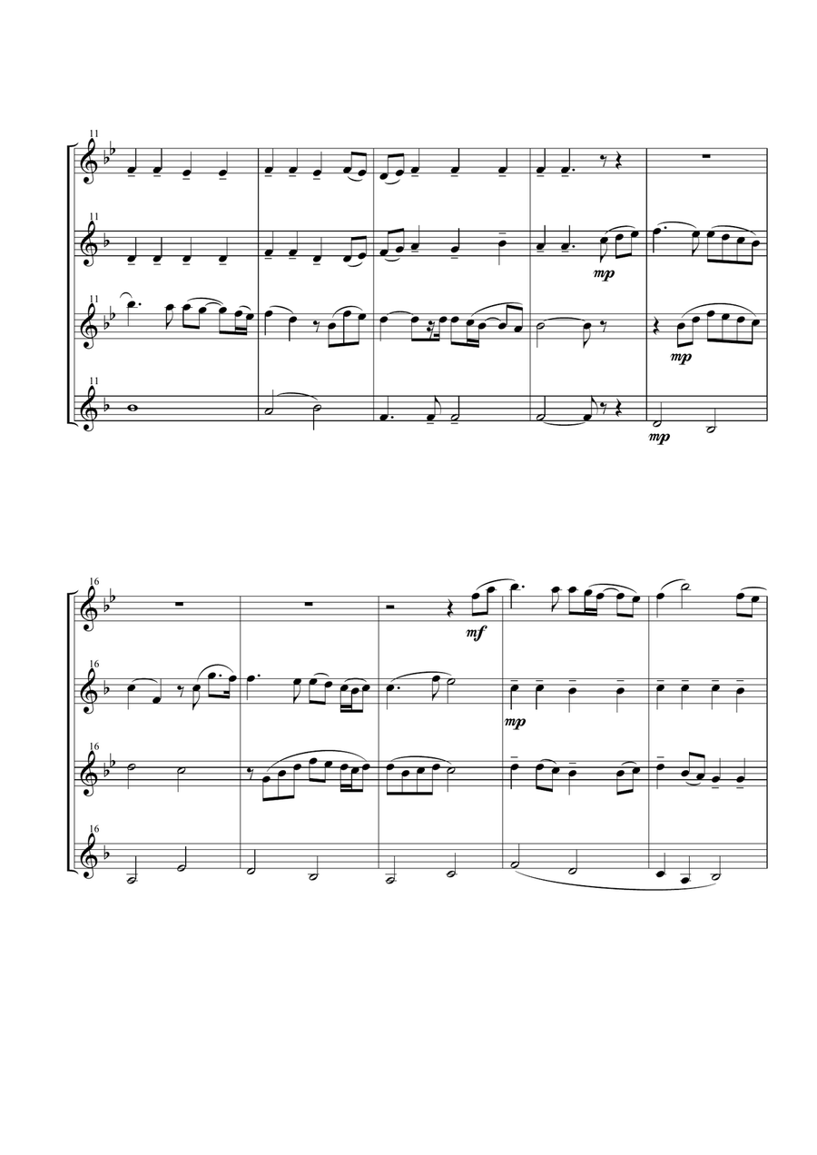 You Raise Me Up Woodwind Quartet scores gallery preview page 4