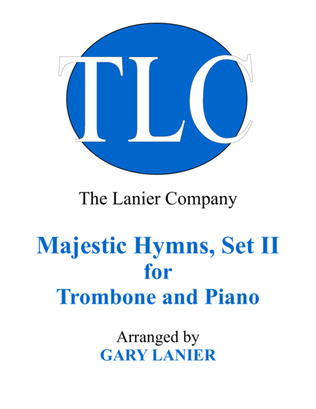 Book cover for MAJESTIC HYMNS, SET II (Duets for Trombone & Piano)