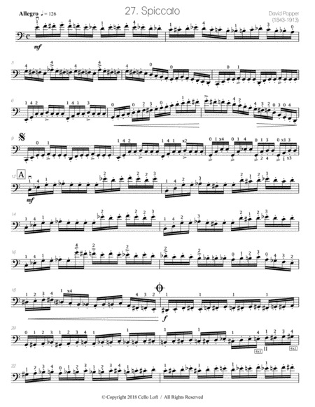 Popper (arr. Richard Aaron): Op. 73, Etude #27