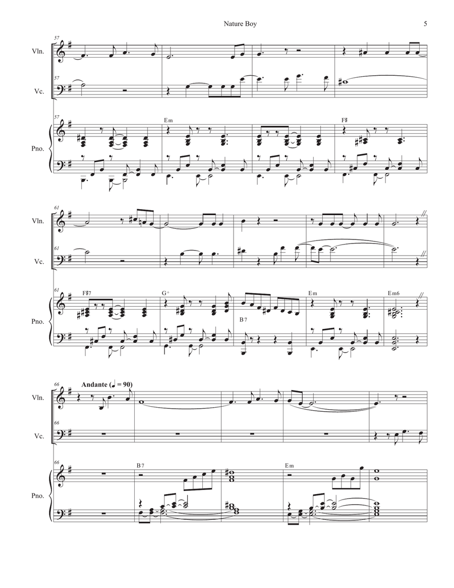 Nature Boy Piano Trio scores gallery preview page 5