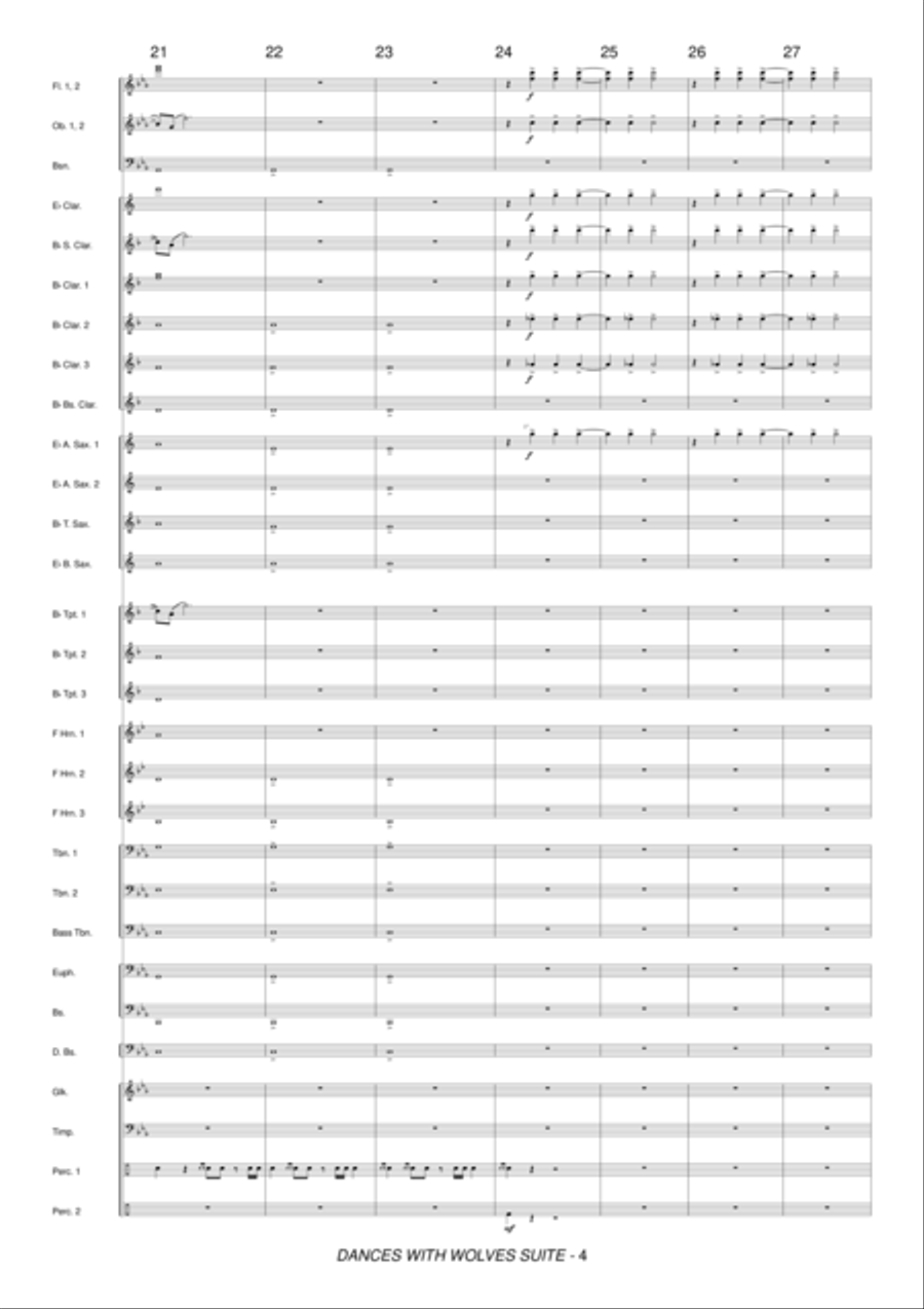 Dances With Wolves Suite Concert Band scores gallery preview page 6