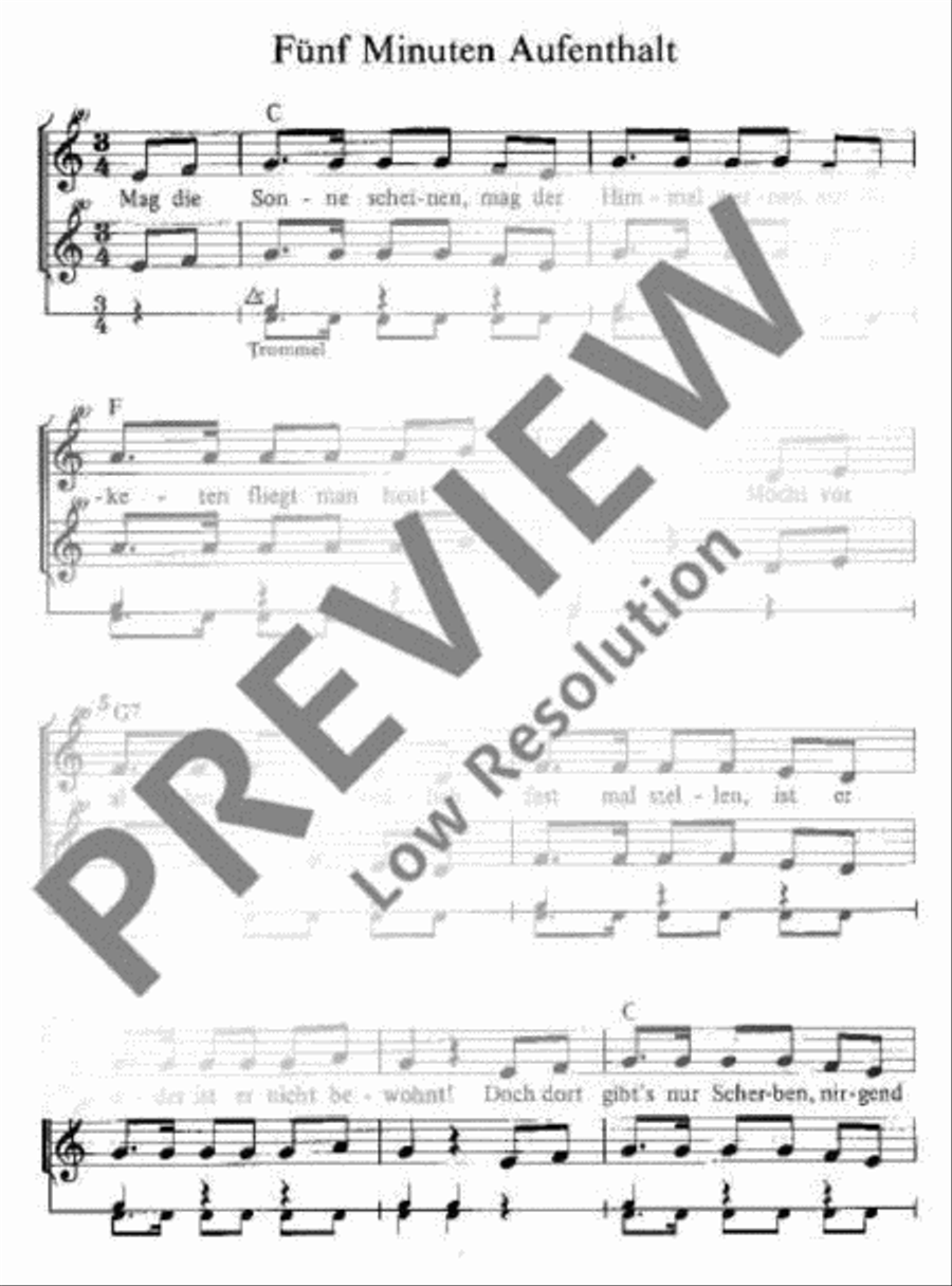 Fünf Minuten Aufenthalt Fünf Minuten Aufenthalt Soprano Recorder scores gallery preview page 2