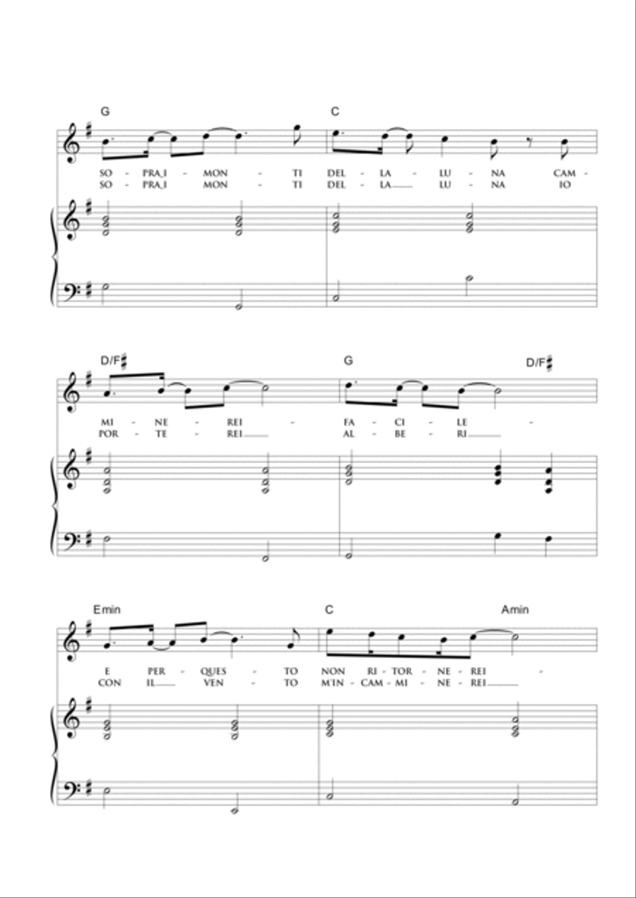 Vorrei andare sulla luna Vorrei andare sulla luna Piano, Vocal, Guitar scores gallery preview page 3
