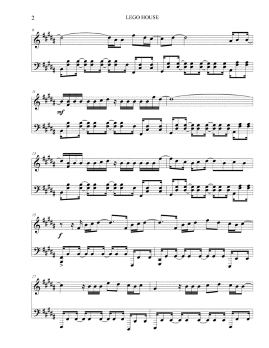 Lego House Easy Piano scores gallery preview page 3