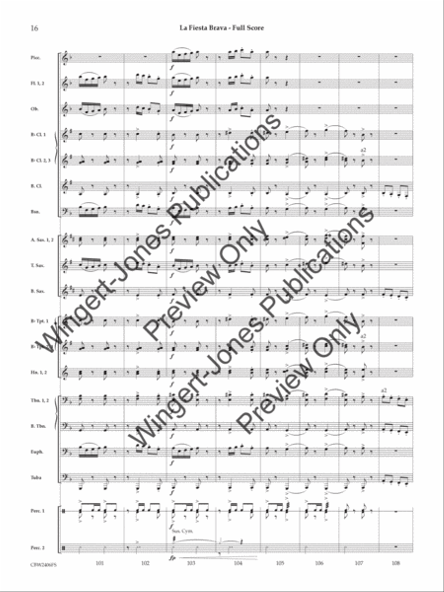 La Fiesta Brava La Fiesta Brava Concert Band scores gallery preview page 17