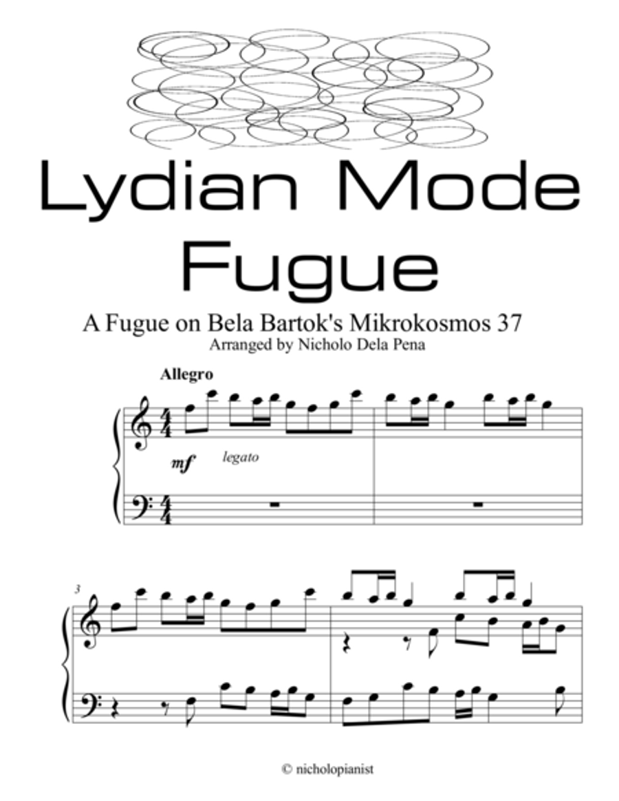 Lydian Mode Fugue Piano Method scores gallery preview page 1