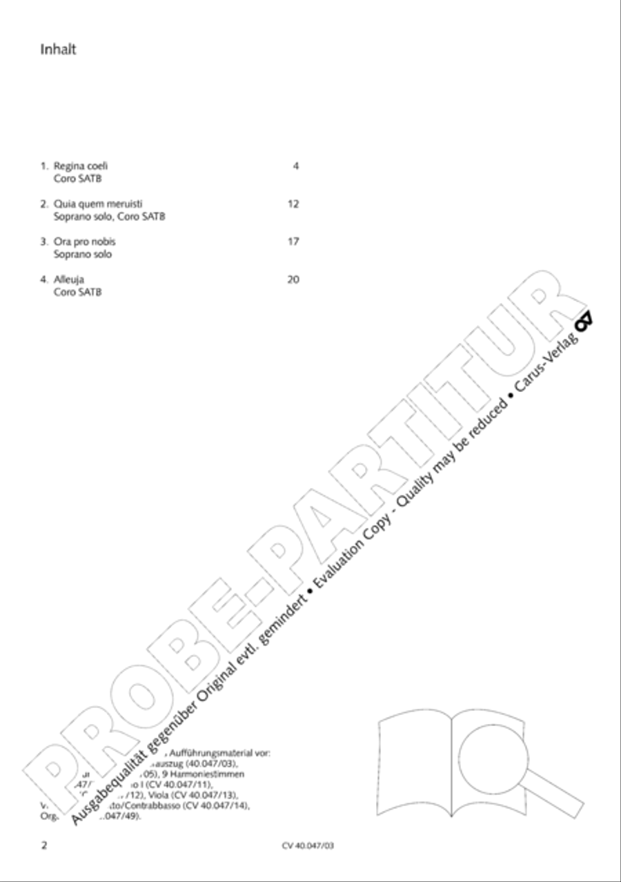 Regina coeli in C major 4-Part scores gallery preview page 3