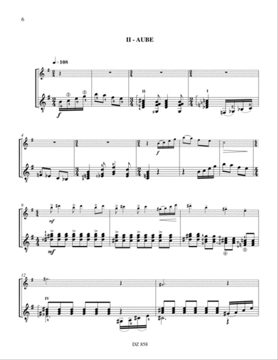 D'un soleil, la nuit... Flute scores gallery preview page 6