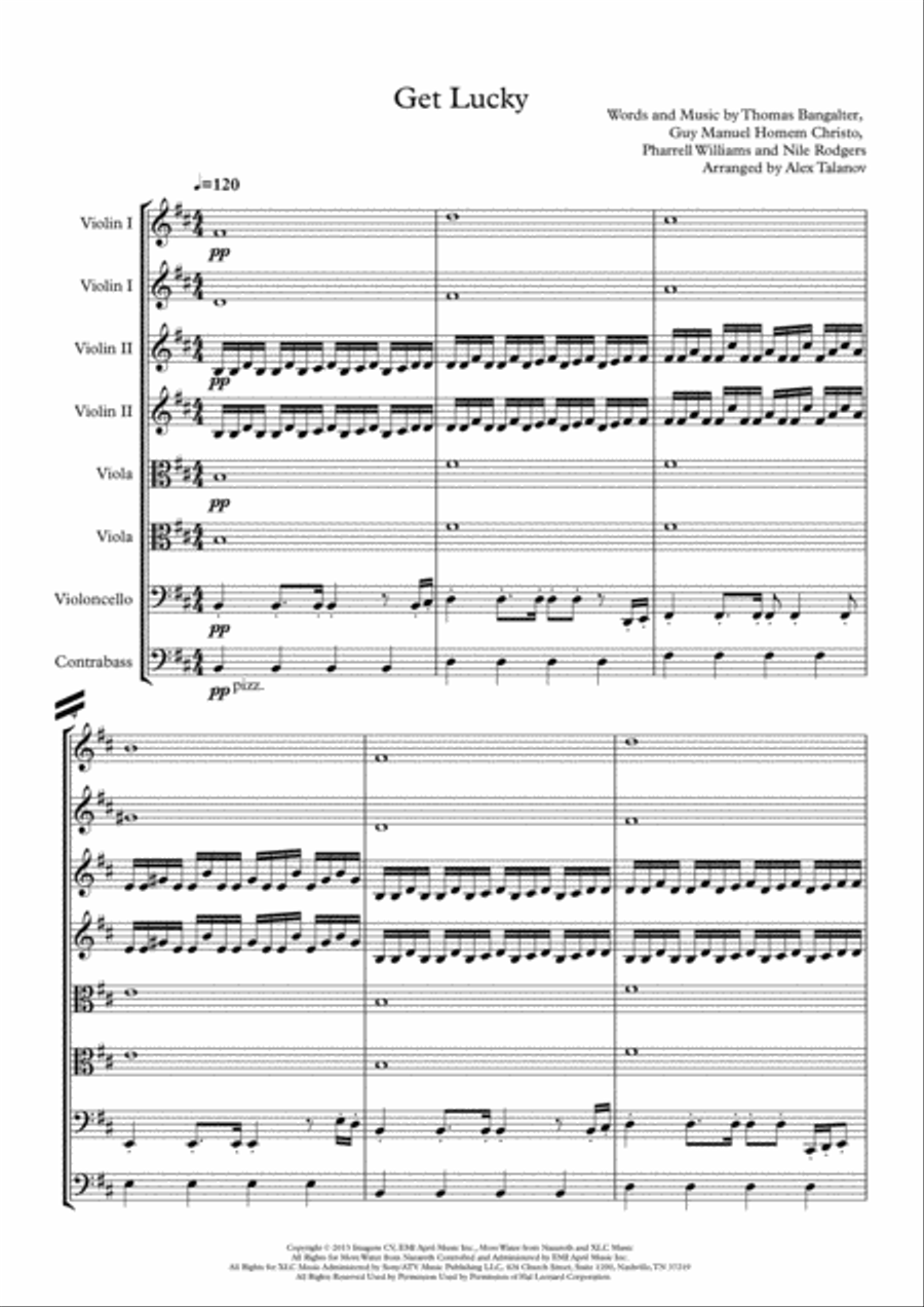 Get Lucky Get Lucky String Quartet scores gallery preview page 2