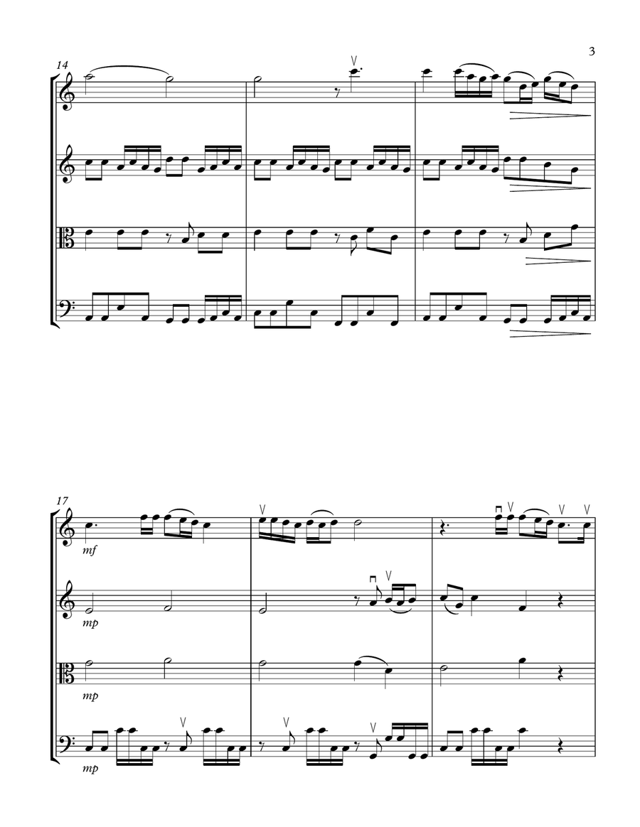 Trumpets String Quartet scores gallery preview page 3