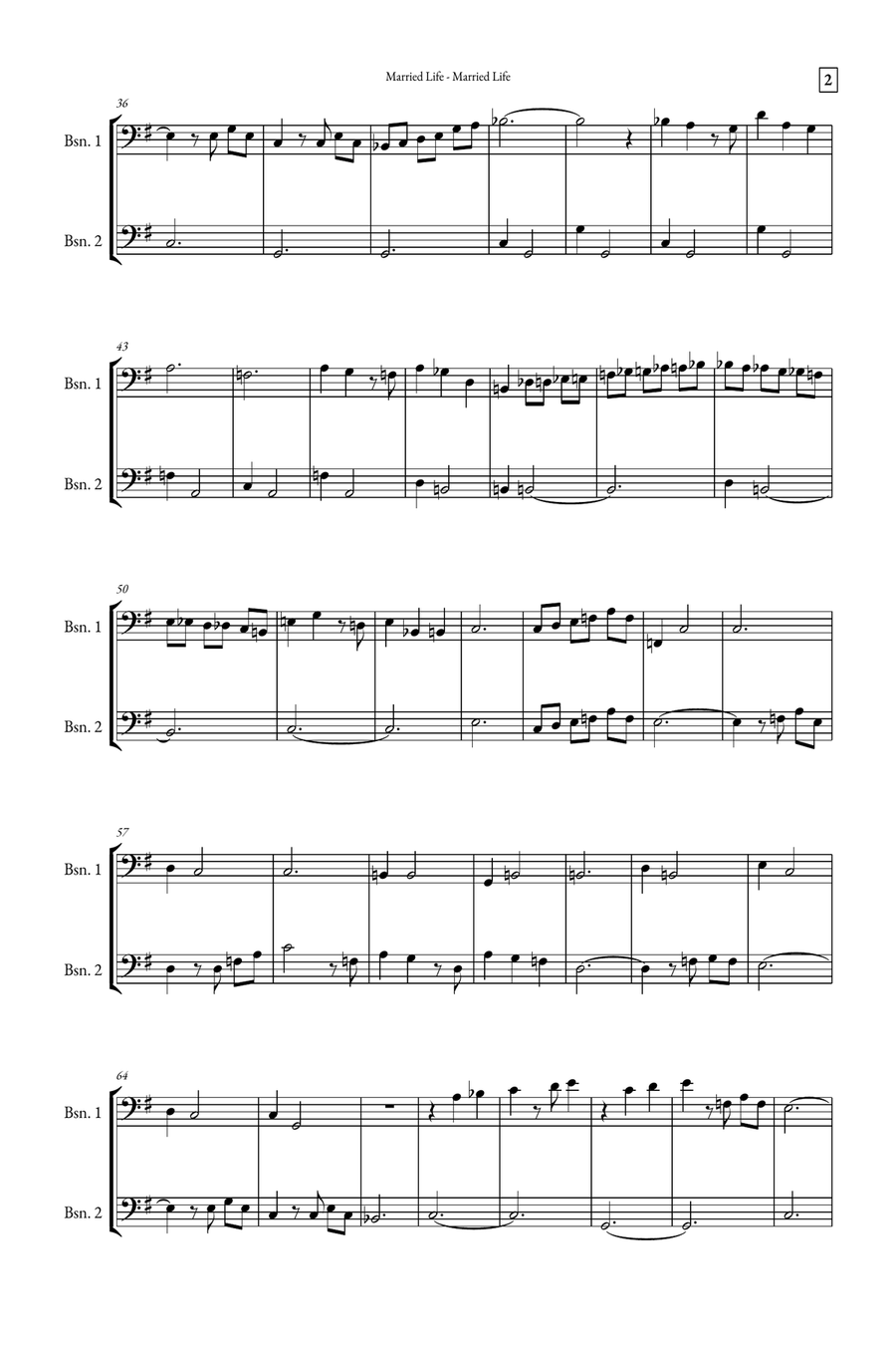 Married Life Woodwind Duet scores gallery preview page 2