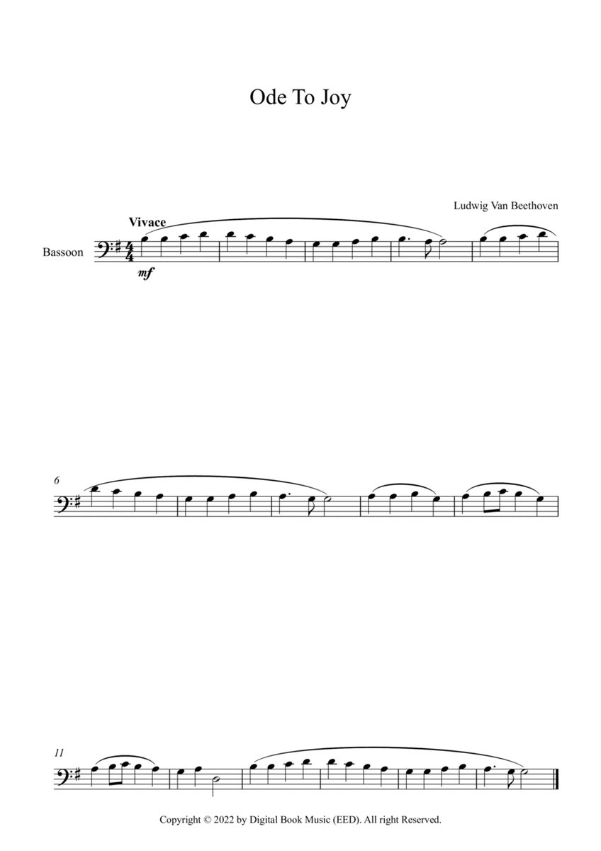 Ode To Joy - Ludwig Van Beethoven (Bassoon)