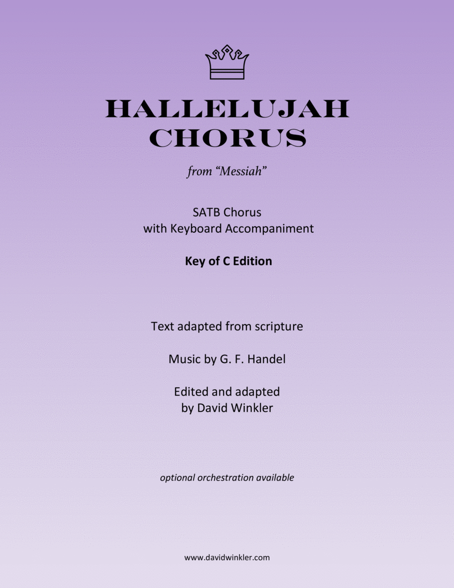 Hallelujah Chorus (SATB, key of C) 4-Part scores gallery preview page 1