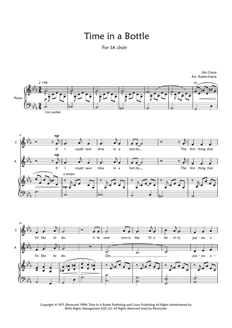 Time In A Bottle SA scores gallery preview page 1