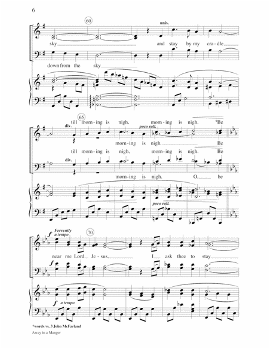 Away in a Manger 4-Part scores gallery preview page 6