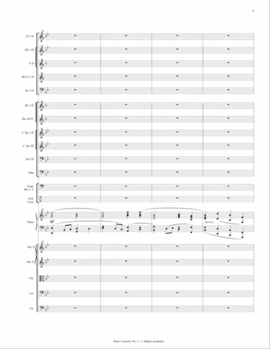 Piano Concerto No. 1, Op. 53. (Conductors Score, Set of Parts, Solo Piano, 2 Piano Reduction) : by J Full Orchestra scores gallery preview page 6