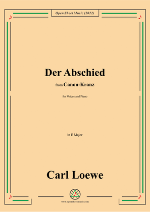 Book cover for Loewe-Der Abschied,in E Major