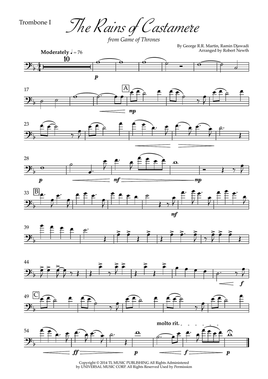 The Rains Of Castamere Brass Ensemble scores gallery preview page 4