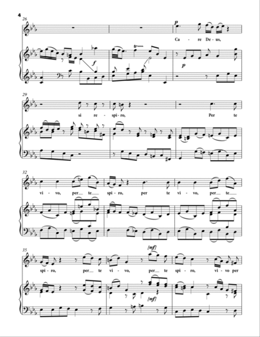 JOMMELLI Niccolò: Care Deus si respiro, motet, arranged for Voice and Piano (C minor–E flat major High Voice scores gallery preview page 4