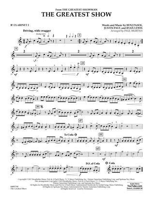 The Greatest Show (arr. Paul Murtha) - Bb Clarinet 2